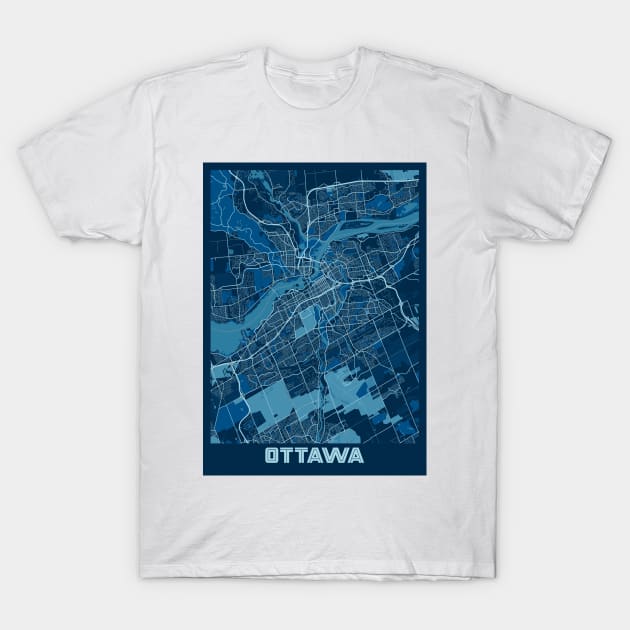 Ottawa - Ontario Peace City Map T-Shirt by tienstencil